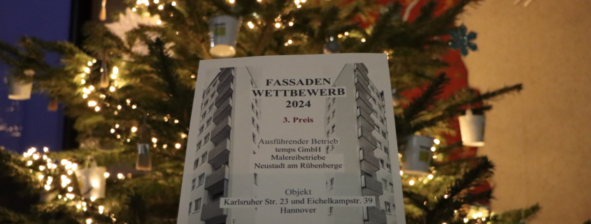 Die Urkunde vom Fassadenwettbewerb 2024