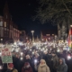 Das Lichterspiel auf der Demonstration gegen Rechts